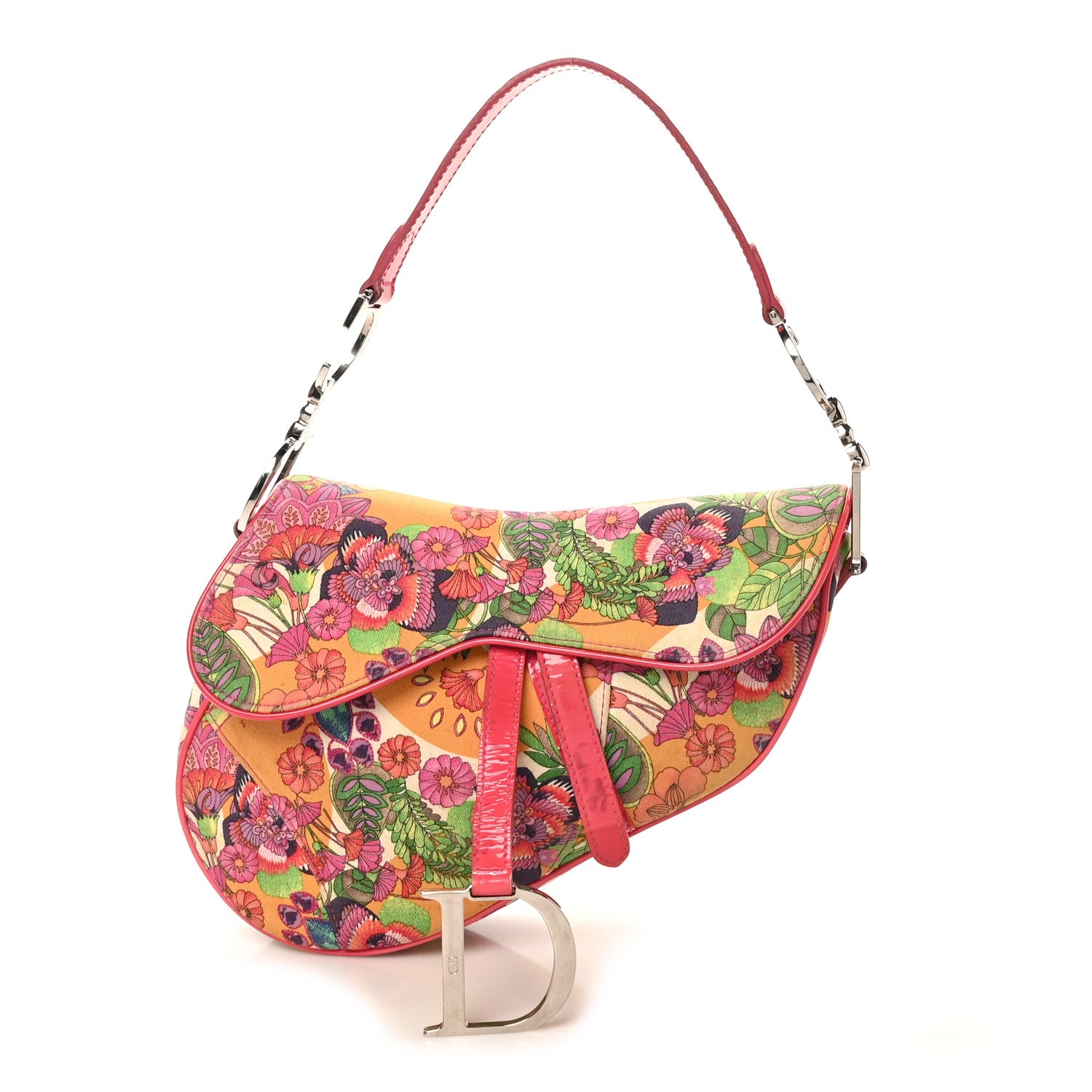 【24kcat】Dior HAWAII GLAMOUR mule Christian Dior Canvas Floral Hawaii Glamour Saddle Bag Multicolor