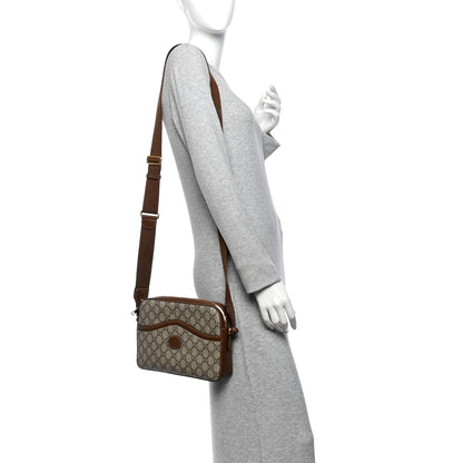 Gucci GG Supreme Monogram Azalea Calfskin Retro Interlocking G Messenger Shoulder Bag Beige Ebony Brown Sugar 2 of 10