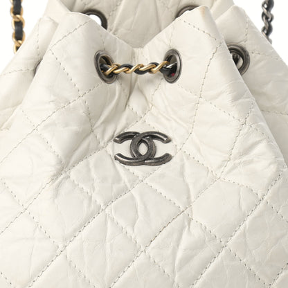 Chanel Aged Calfskin Quilted Gabrielle Backpack Black White 8 of 12