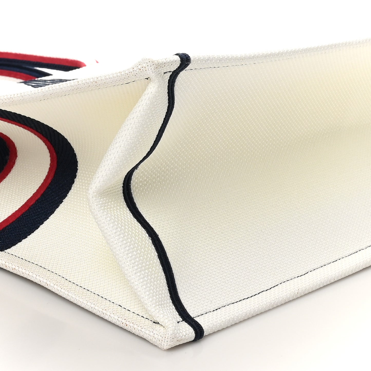 Canvas Embroidered Large Dioralps Book Tote White