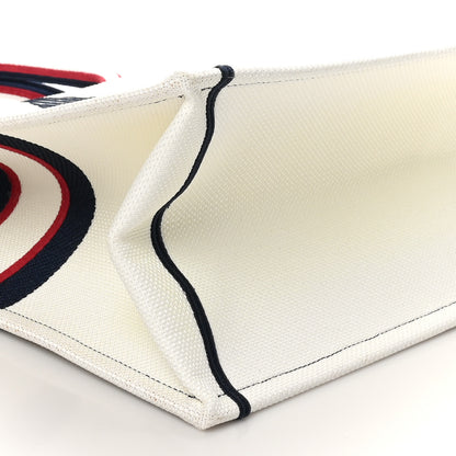 Christian Dior Canvas Embroidered Large Dioralps Book Tote White 9 of 10