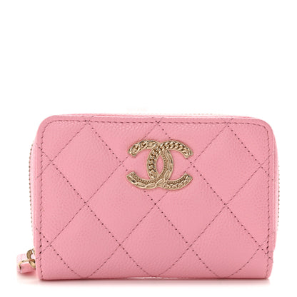Chanel Caviar Quilted Multi Chain Zip Coin Purse Light Pink 1 of 8