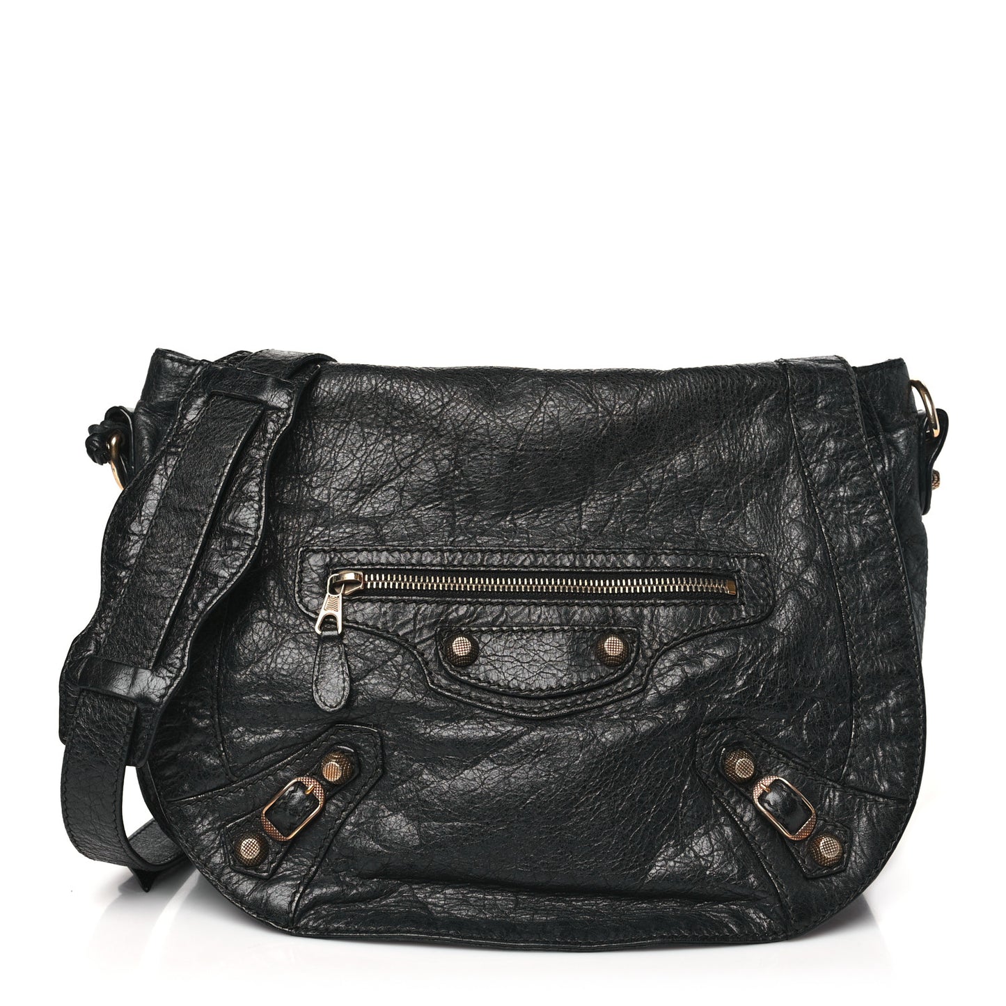 Agneau Giant 12 Rose Gold Hardware Neo Folk Messenger Black