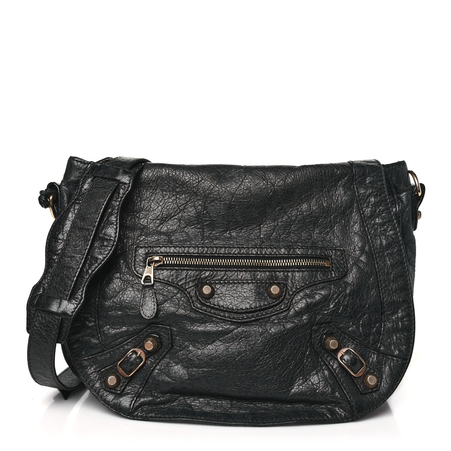 Balenciaga Agneau Giant 12 Rose Gold Hardware Neo Folk Messenger Black 1 of 15