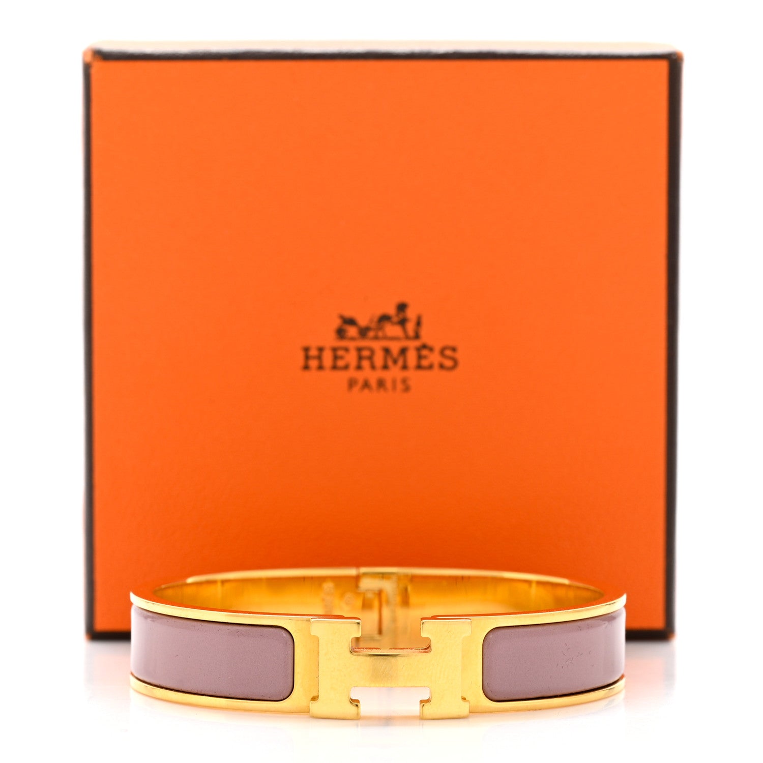 Hermes Enamel Clic Clac H Narrow Bracelet PM Marron Glace 5 of 5