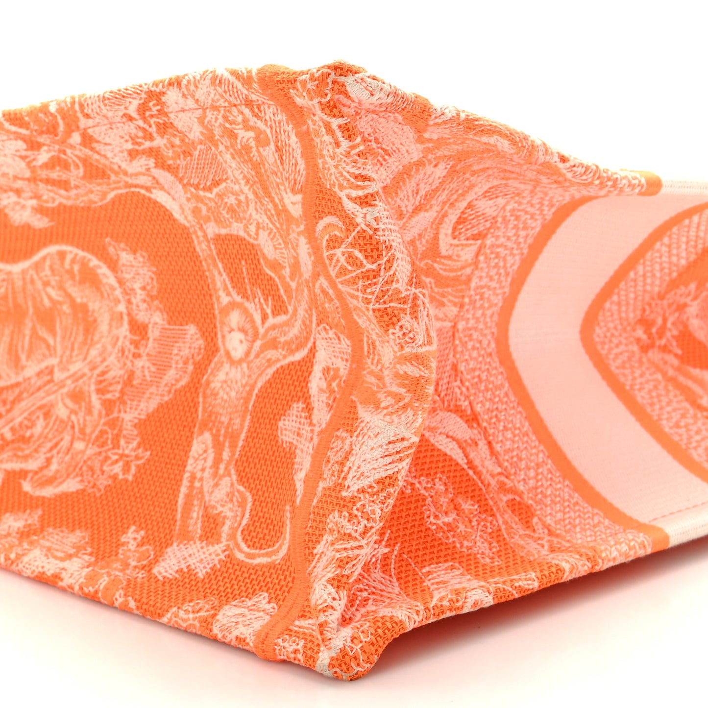 Canvas Embroidered Medium Dioriviera Toile De Jouy Book Tote Orange