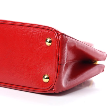 Prada Saffiano Vernice Mini Galleria Double Zip Tote Rosso 7 of 13