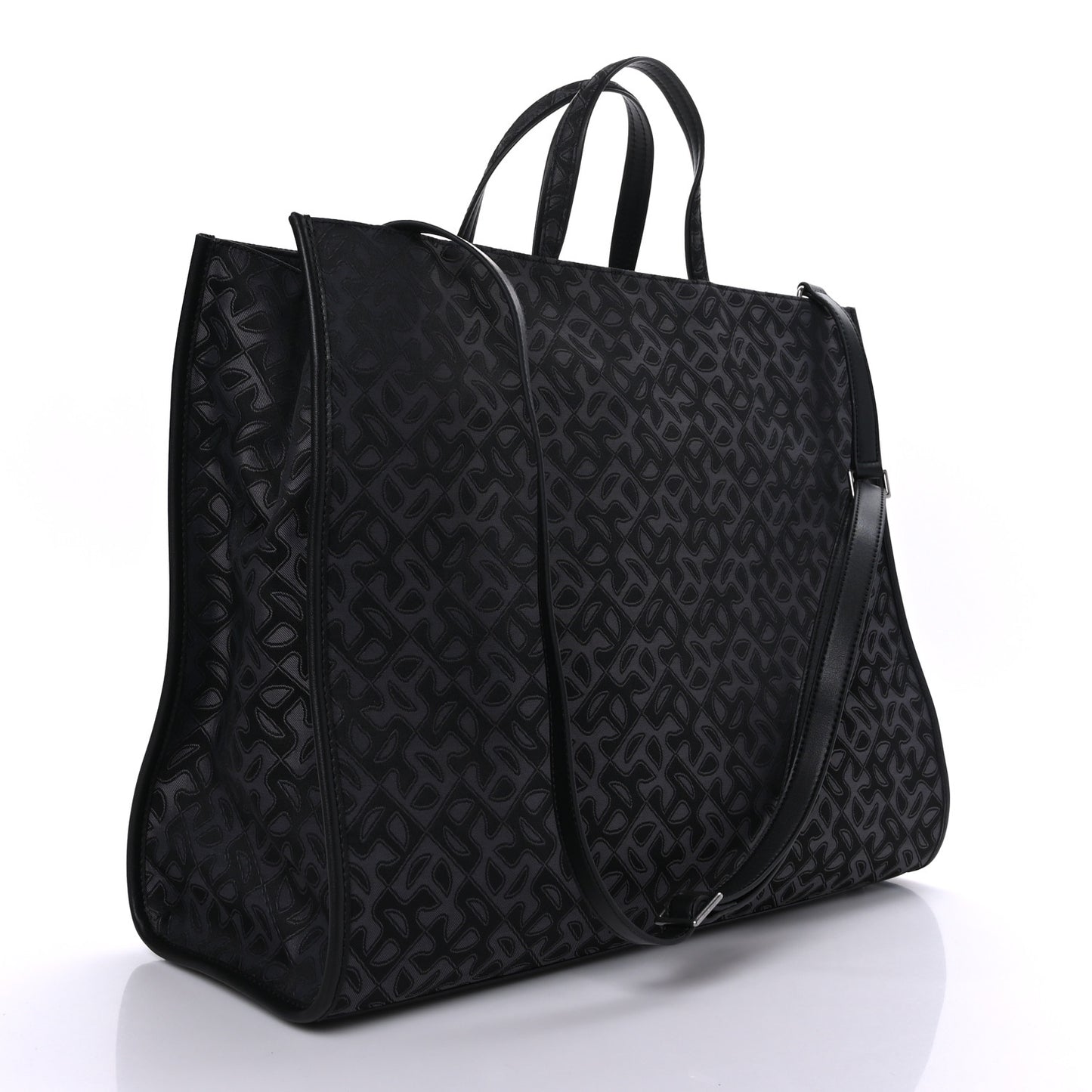 Monogram Jacquard Large Shopping Bag Black