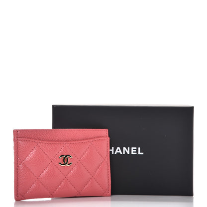 Chanel Caviar Quilted Card Holder Pink 9 of 9