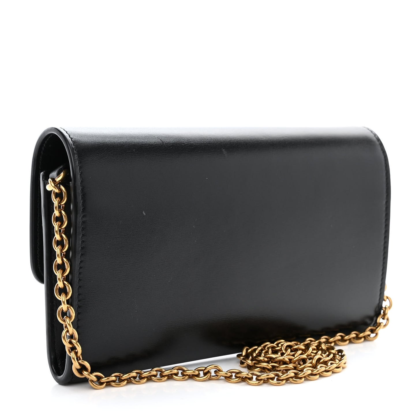 Smooth Calfskin Le Maillon Chain Wallet Black