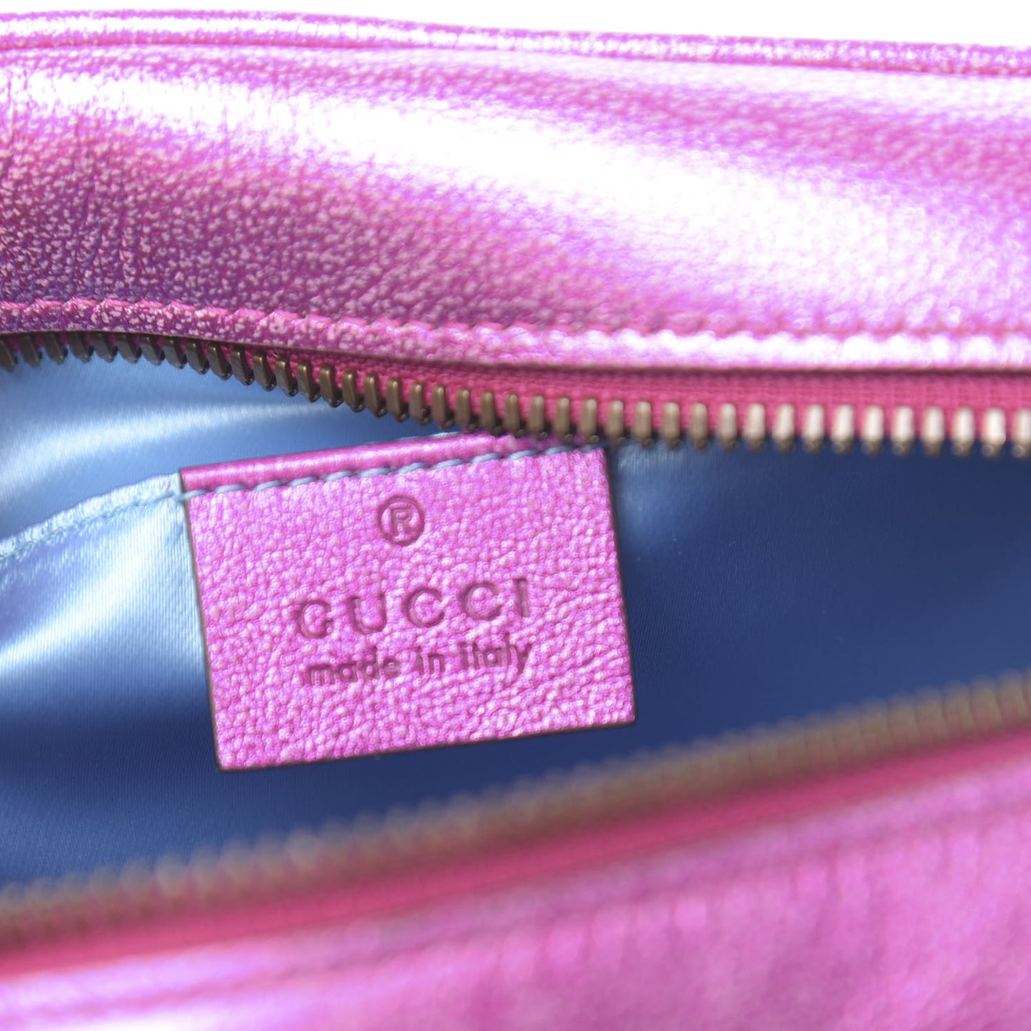 Laminated Nappa Matelasse Small GG Marmont Chain Shoulder Bag Fuxia Rosso Rosa