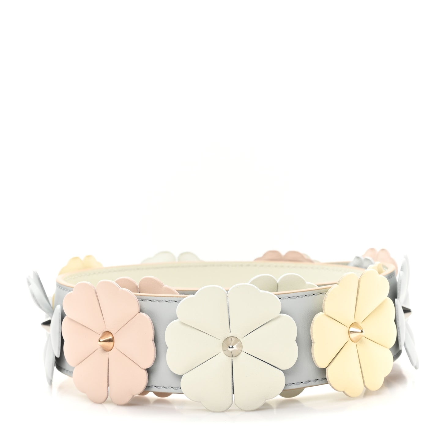 Calfskin Flowerland Studded Strap You Perla Opale