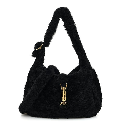Gucci Shearling Small Jackie 1961 Shoulder Bag Black 1 of 10