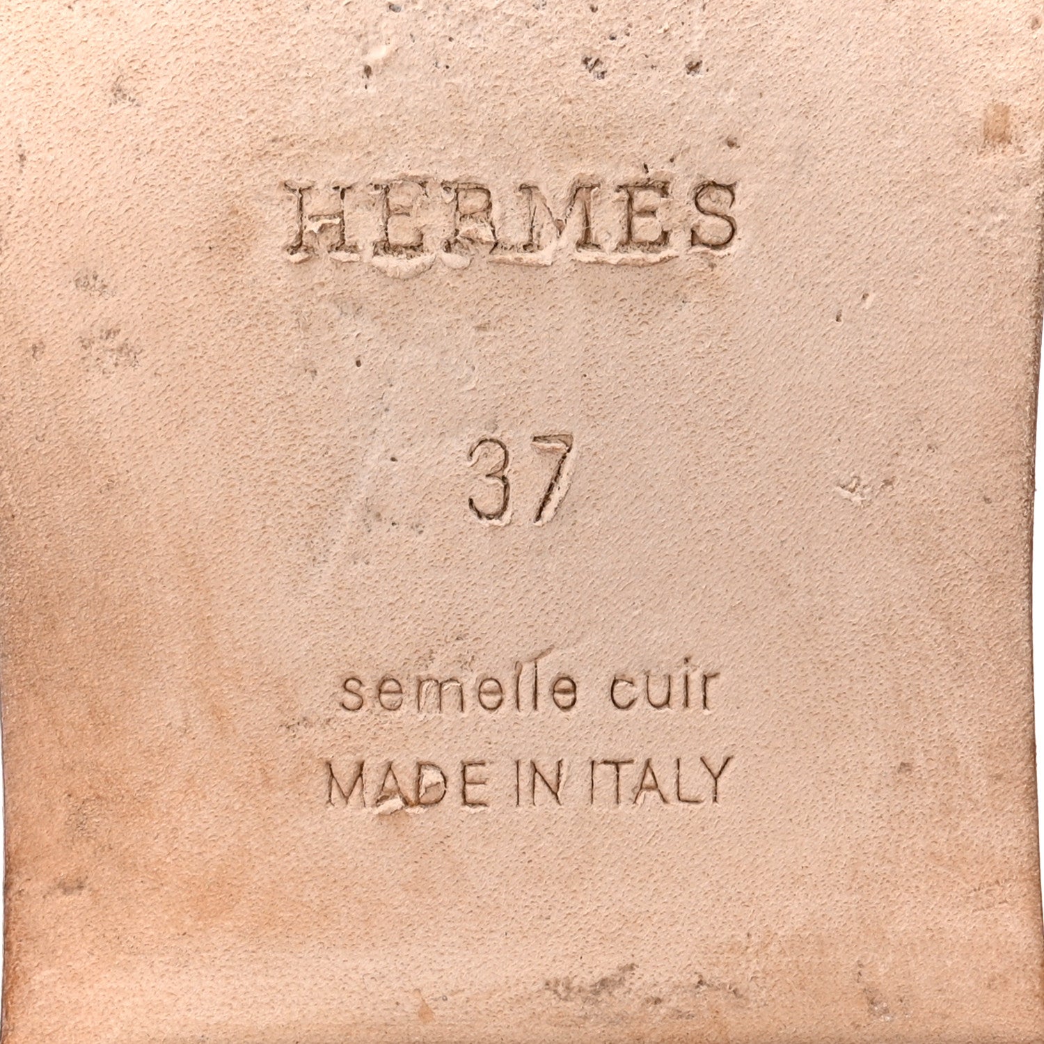 Hermes Box Calfskin Oran Sandals 37 White 8 of 12