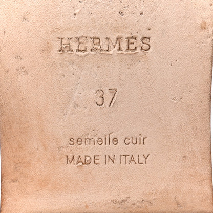 Hermes Box Calfskin Oran Sandals 37 White 8 of 12