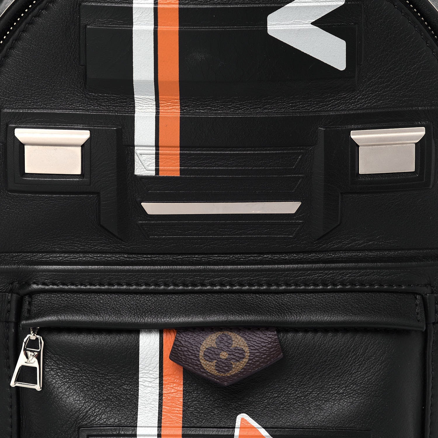 Louis Vuitton Lambskin Spaceship Embossed Palm Springs Backpack PM Black 6 of 11