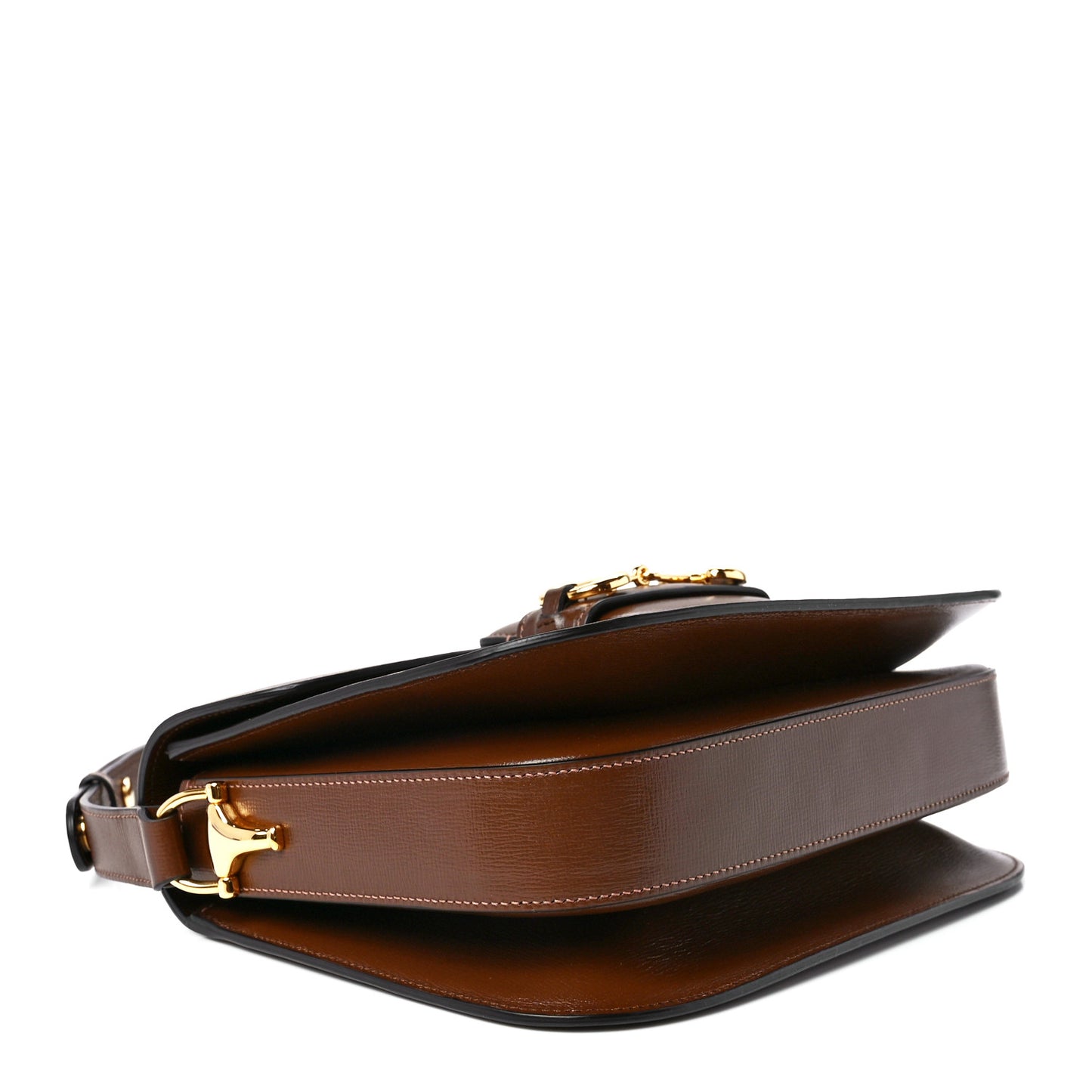 Azalea Calfskin Horsebit 1955 Shoulder Bag Brown Sugar