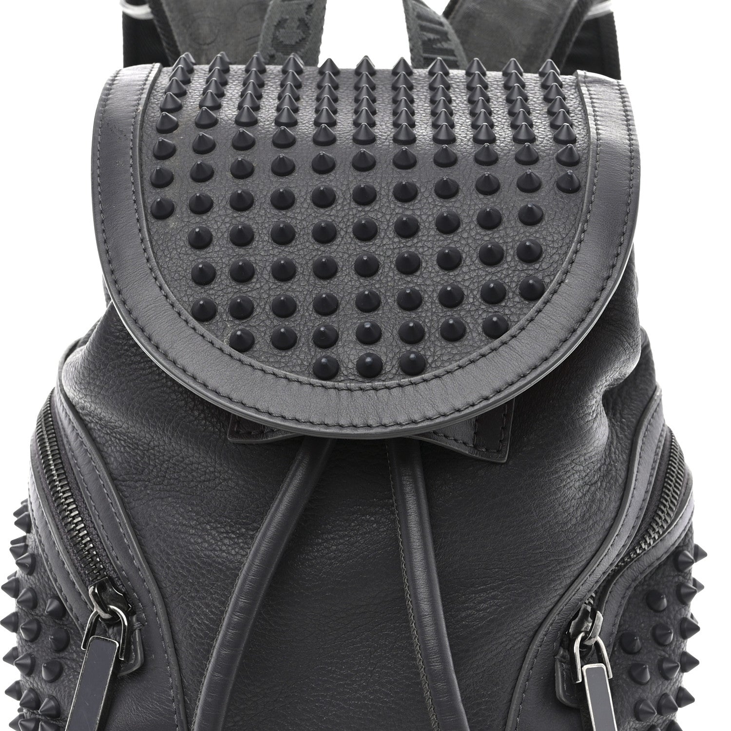 Christian Louboutin Calfskin Spiked Small Explorafunk Backpack Charbon 10 of 15