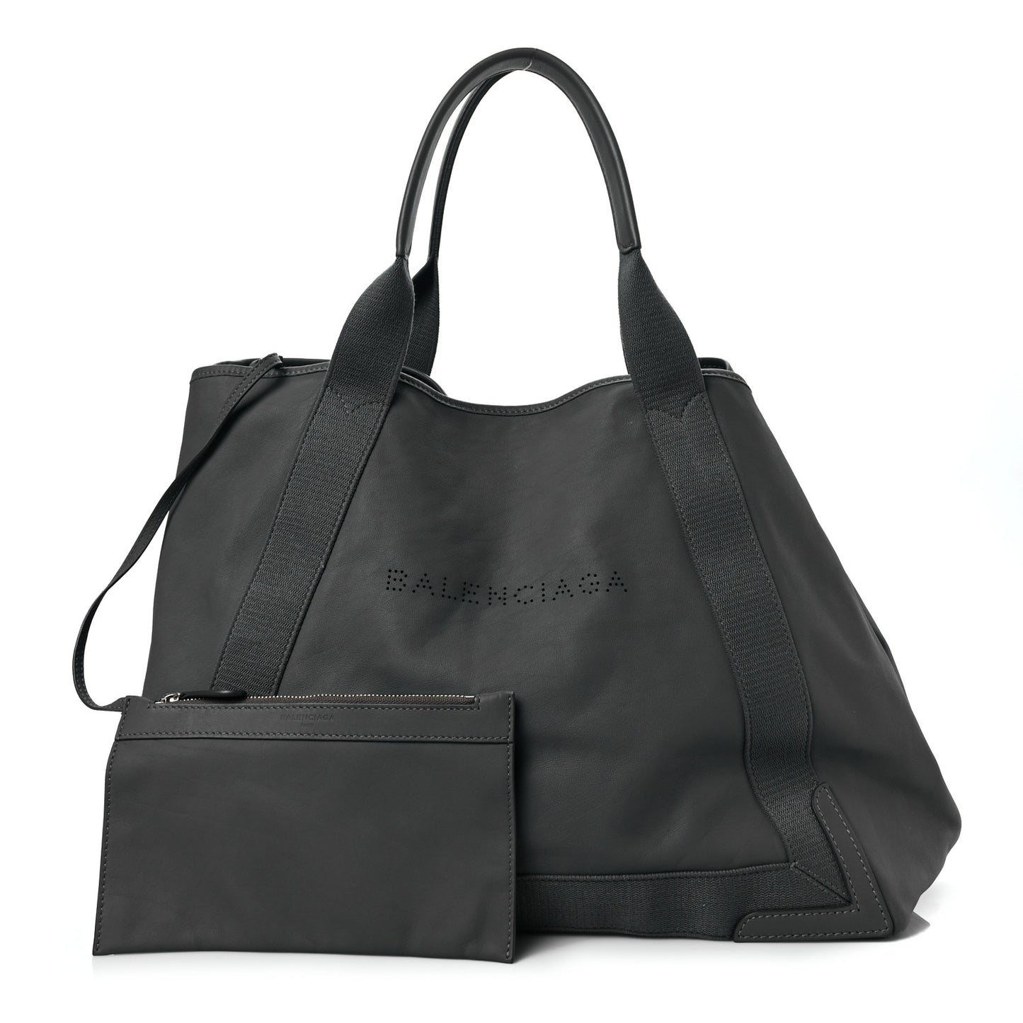 Calfskin Cabas M Shoulder Bag Gris Fossile