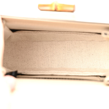 Gucci Boarded Dyana Lux Calfskin Web Small Bamboo 1947 Top Handle Bag Oatmeal 5 of 14