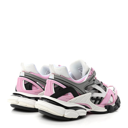 Balenciaga Rubber Mesh Tri-Color Womens Track.2 Open Sneakers 41 Pink Grey White 4 of 9