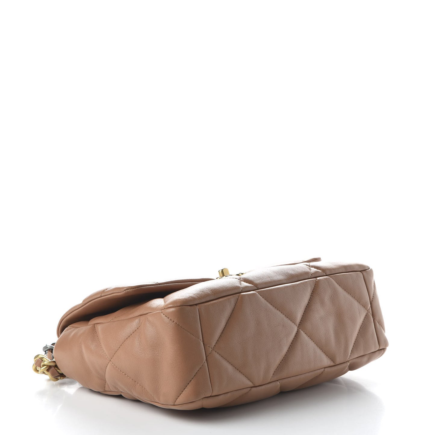 Lambskin Quilted Large 19 Flap Brown