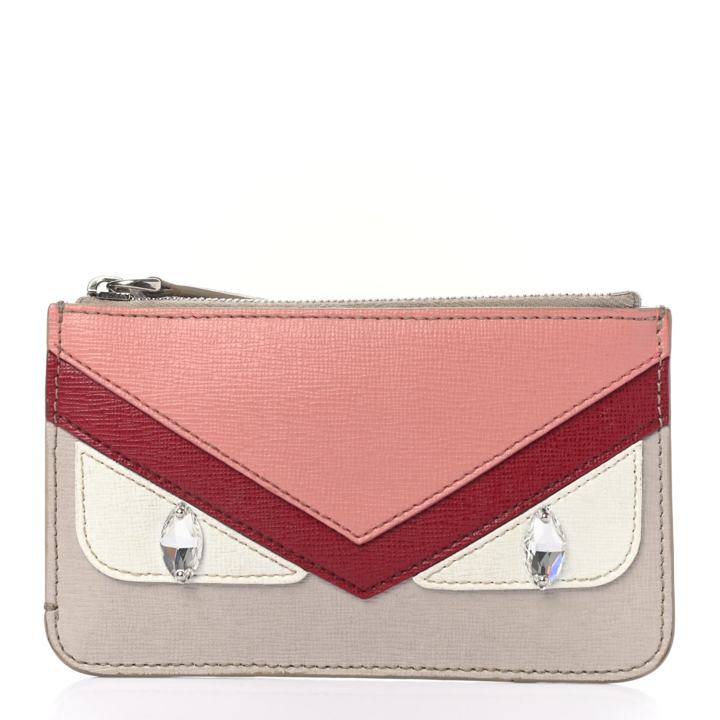 Vitello Elite Crystal Eye Monster Zip Pouch Grigio Polvere Ribes Multicolor