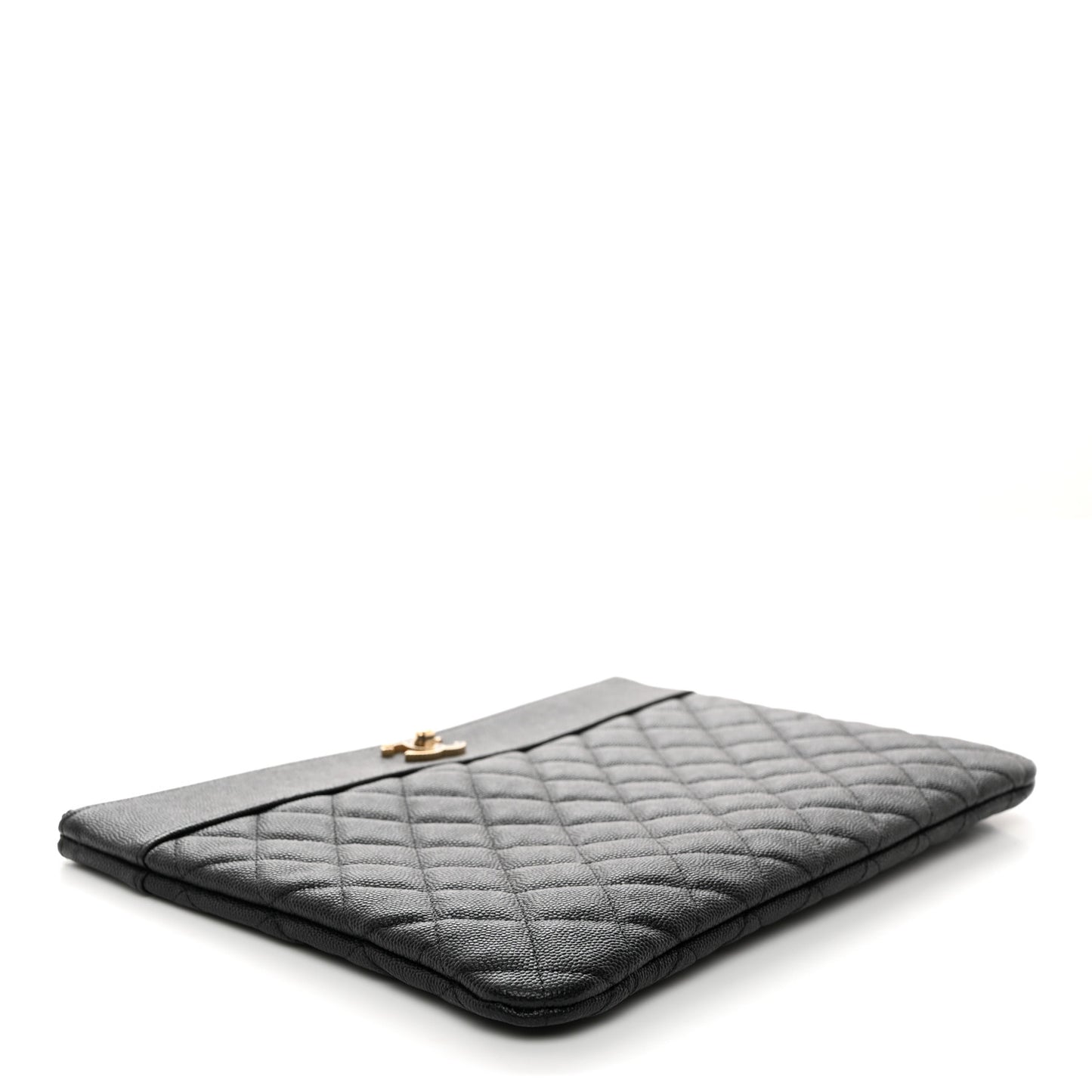 Caviar Quilted Medium Vintage Mademoiselle Cosmetic Case Black