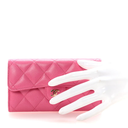 Chanel Caviar Quilted Medium Flap Wallet Pink 2 of 9