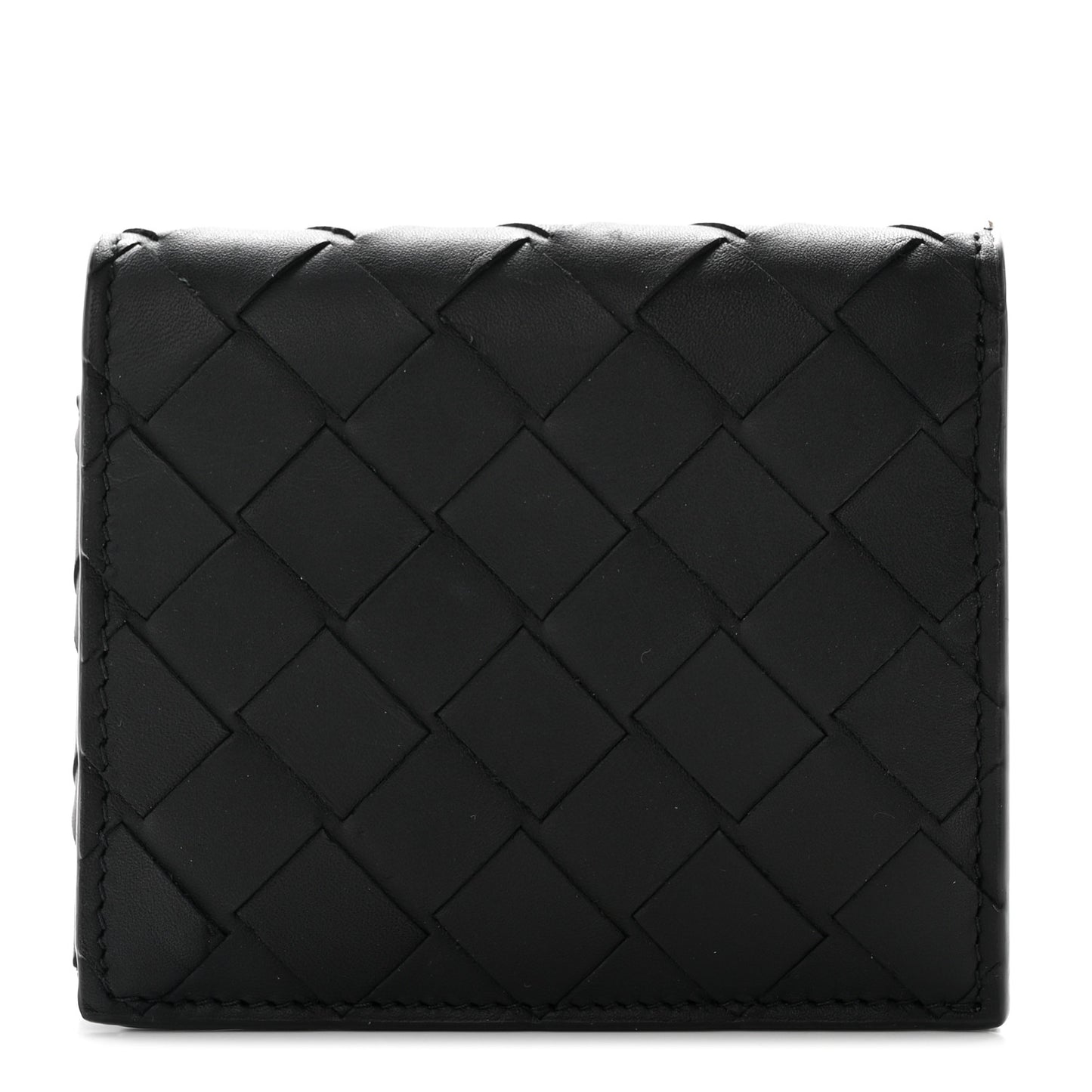 Nappa Maxi Intrecciato Tri-Fold Wallet Black