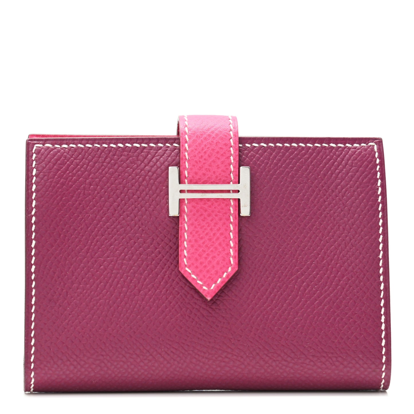 Epsom Bi-Color Bearn Card Holder Wallet Tosca Rose Tyrien