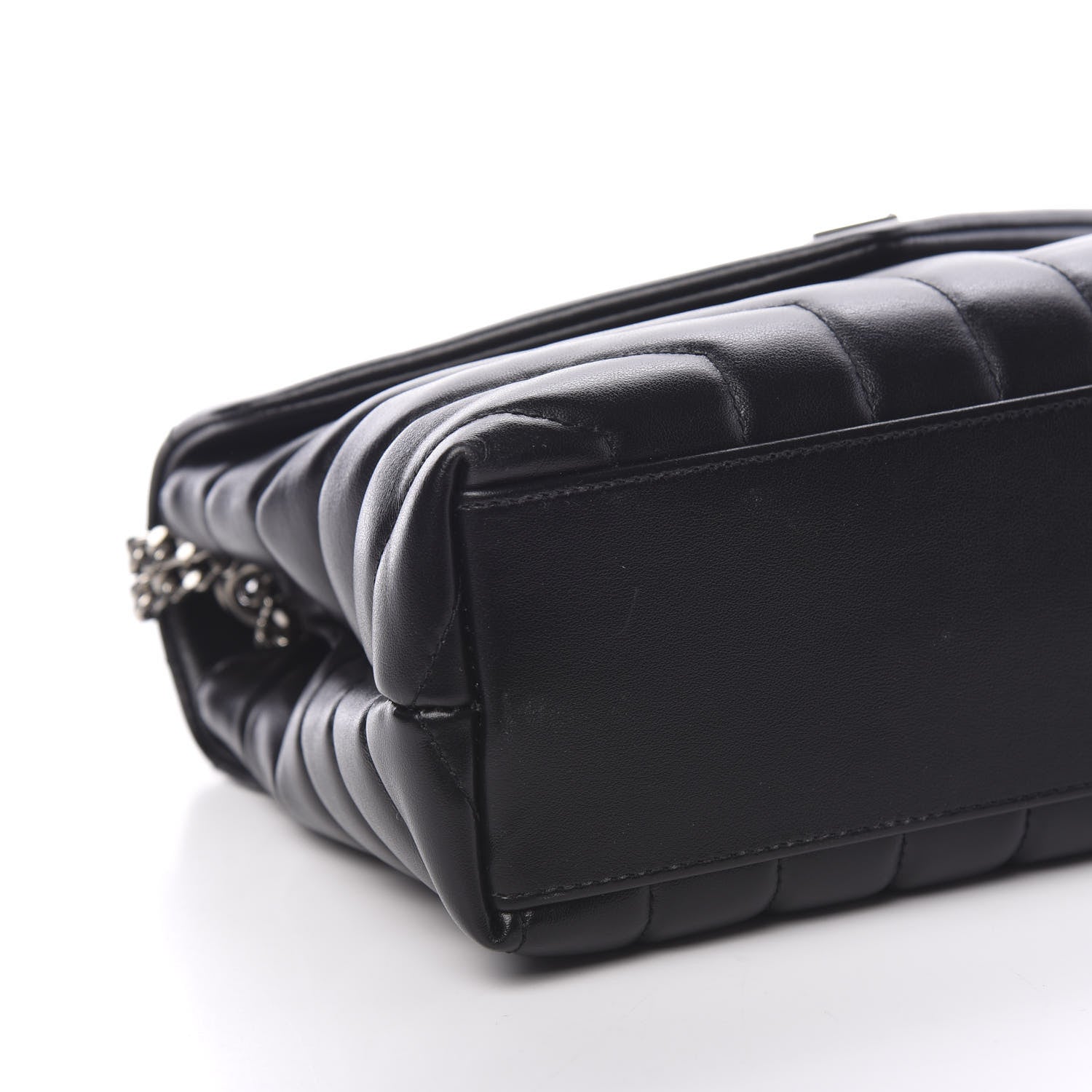 Saint Laurent Calfskin Y Quilted Monogram Small Loulou Chain Satchel Black 4 of 9