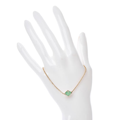 David Yurman 18K Yellow Gold Diamond Chrysoprase 8mm Chatelaine Bracelet 2 of 5