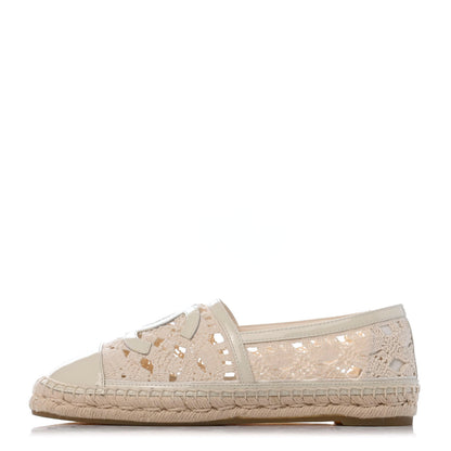 Chanel Macrame Patent CC Espadrilles 38 Beige Ivory 1 of 4