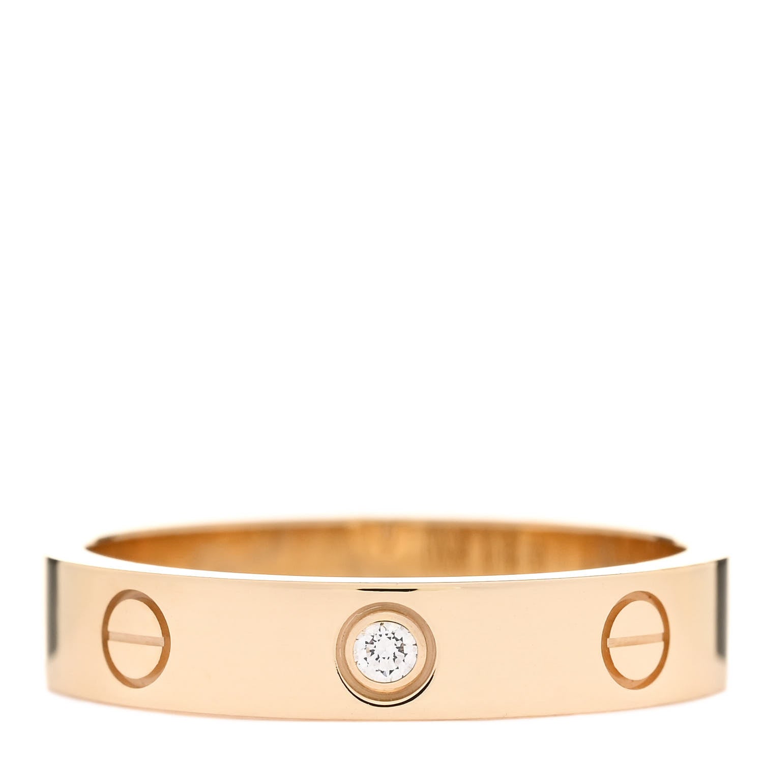 Cartier 18K Yellow Gold Diamond 4mm LOVE Wedding Band Ring 56 7.5 1 of 6