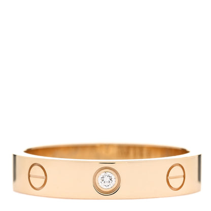 Cartier 18K Yellow Gold Diamond 4mm LOVE Wedding Band Ring 56 7.5 1 of 6