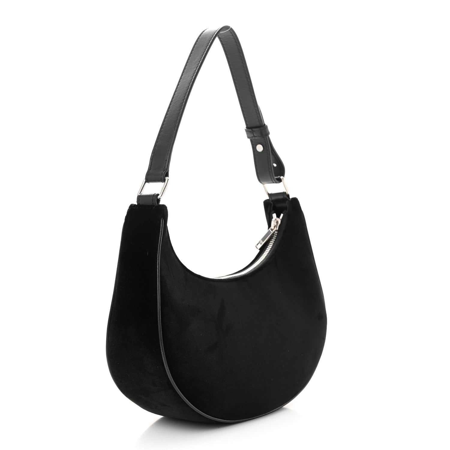 Celine Velvet Strass Triomphe Ava Shoulder Bag Black 3 of 10