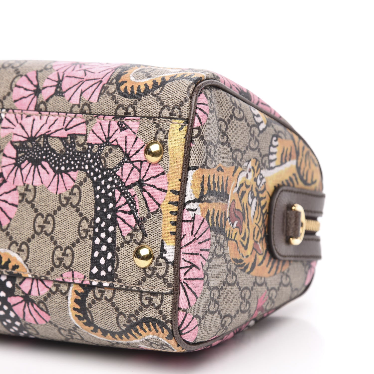 Gucci GG Supreme Monogram Bengal Small Boston Beige Pink 9 of 12
