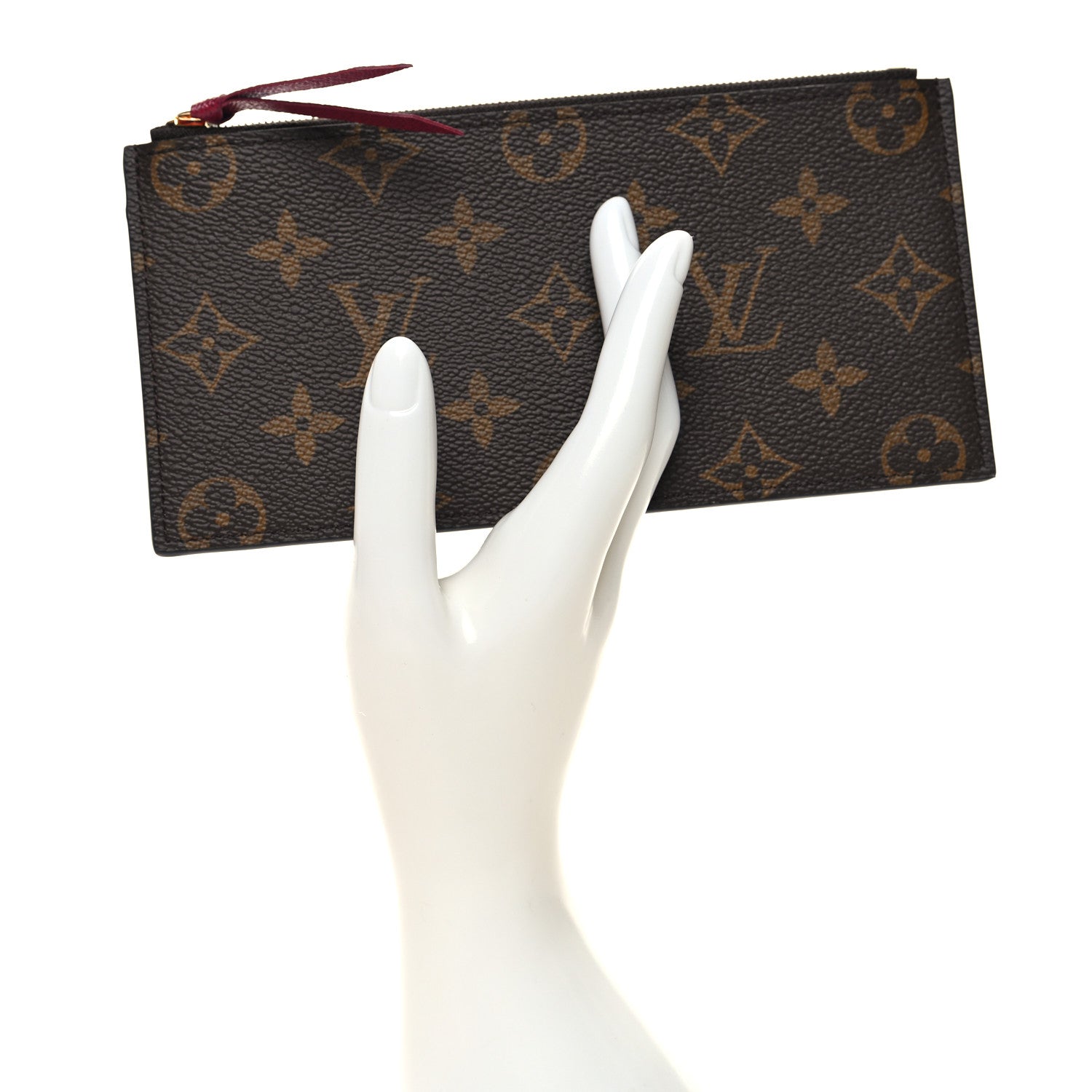 Louis Vuitton Monogram Felicie Chain Wallet Zippered Insert Fuchsia 2 of 7