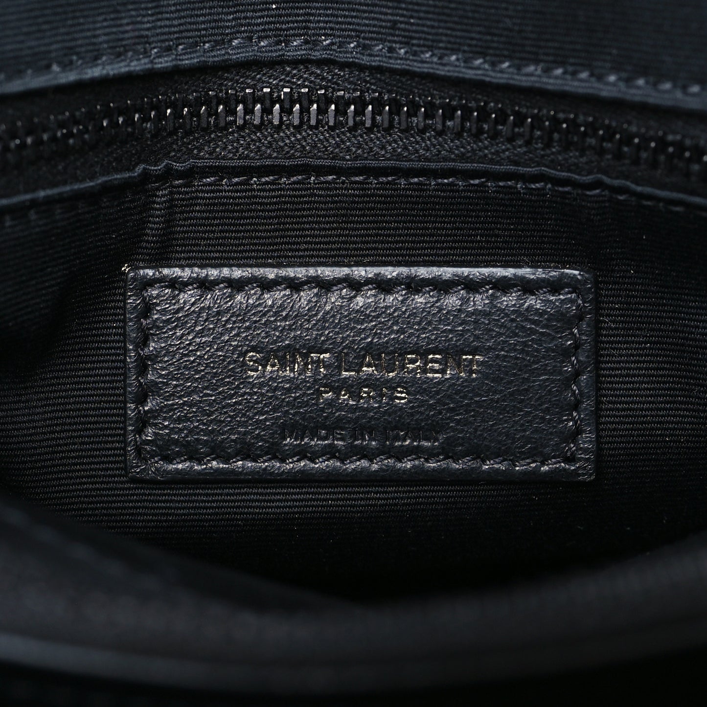 Calfskin Y Quilted Monogram Monochrome Medium Loulou Chain Satchel Black
