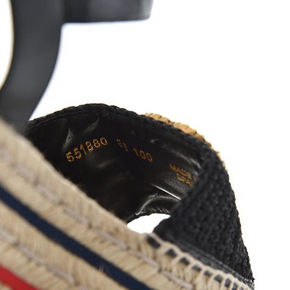 Gucci Cotton Malaga Kid Crochet Pearly GG Lilibeth Espadrille Platform Sandals 36 Black 15 of 18