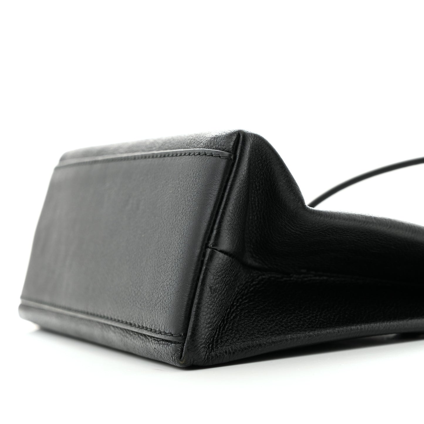 Calfskin Logo Shopping S Tote Black White
