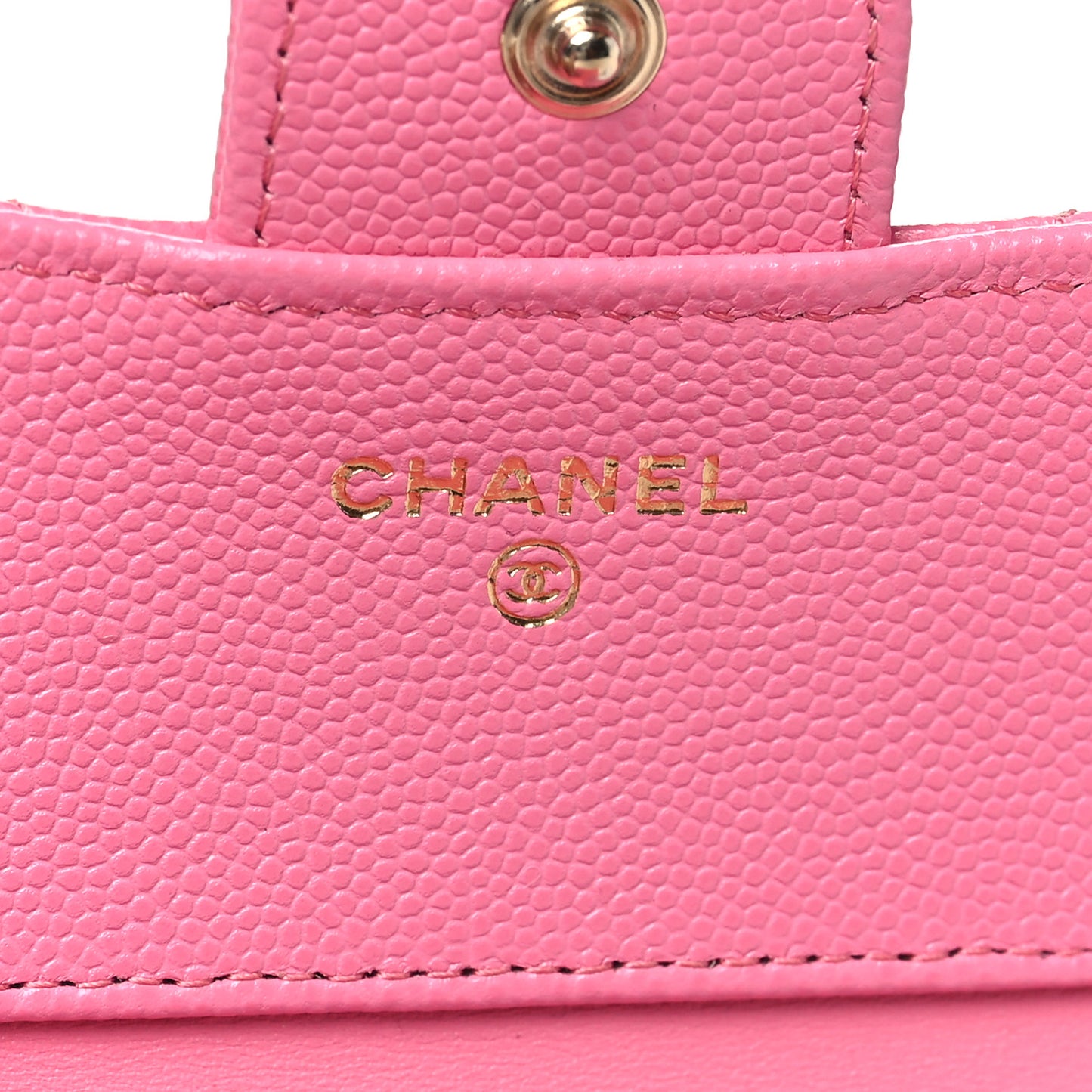 Caviar Quilted Compact Flap Wallet Pink
