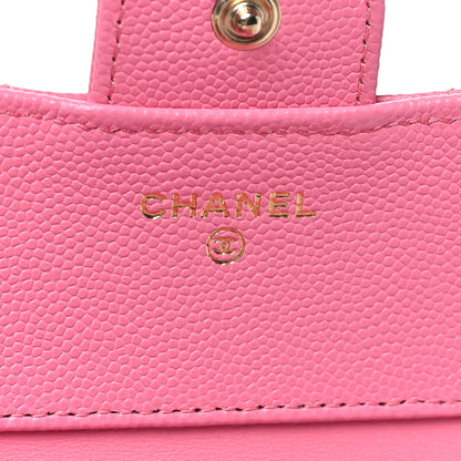 Chanel Caviar Quilted Compact Flap Wallet Pink 6 of 9