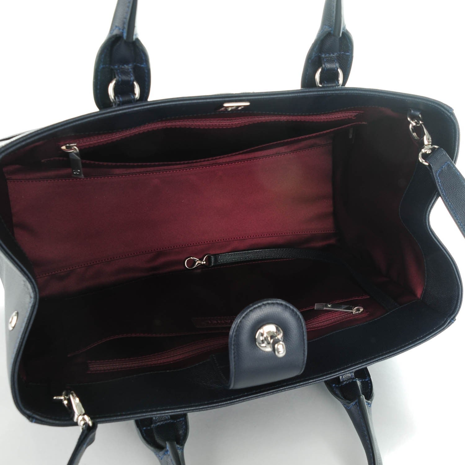 Chanel Caviar Medium Cerf Executive Shopper Tote Navy 5 of 7