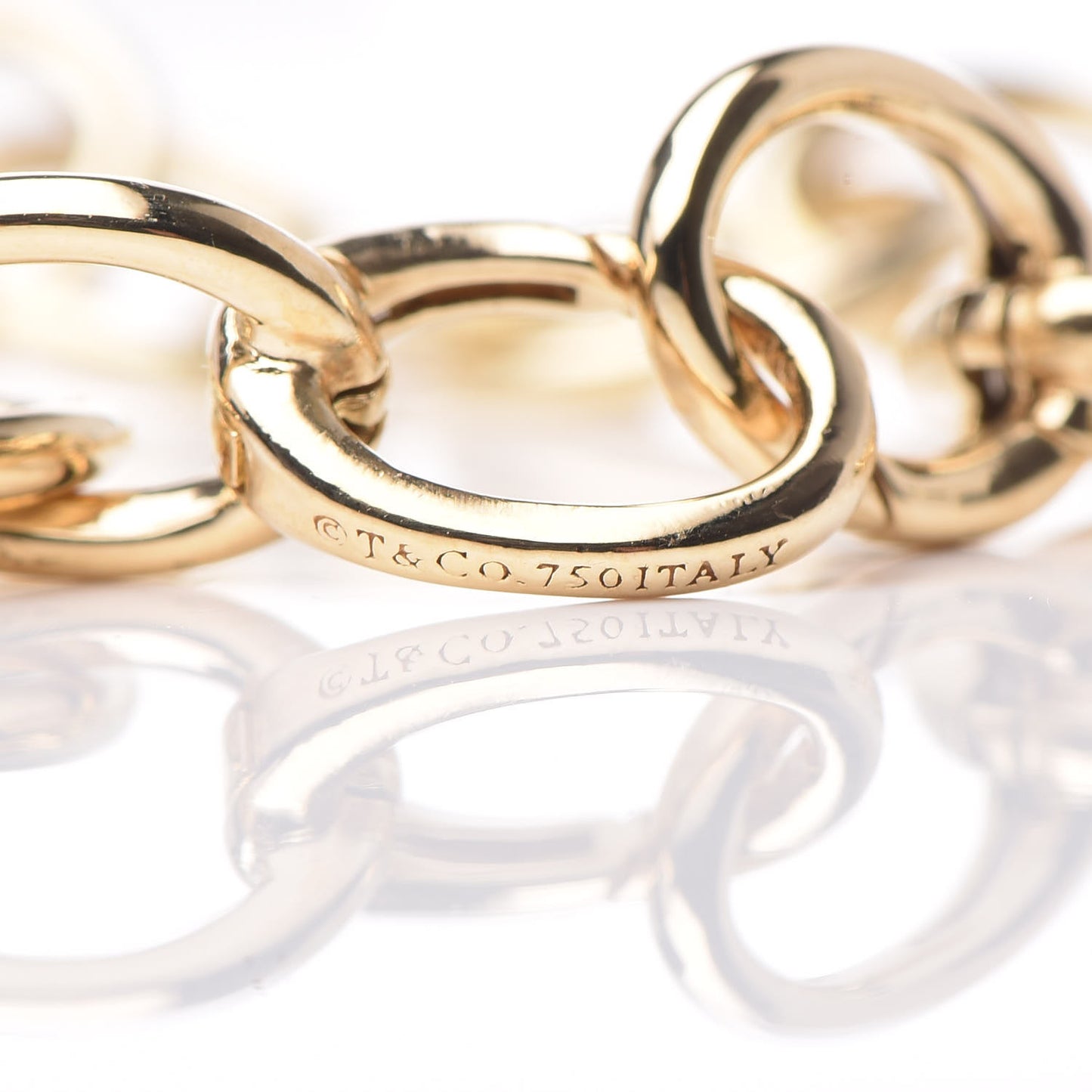 18K Yellow Gold Round Chain Link Bracelet