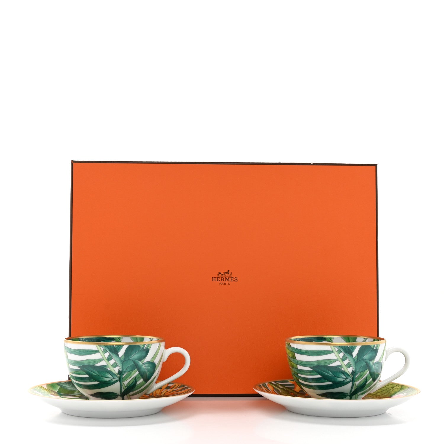 Hermes Porcelain Passifolia Tea Cup And Saucer Set Of 2 8 of 8