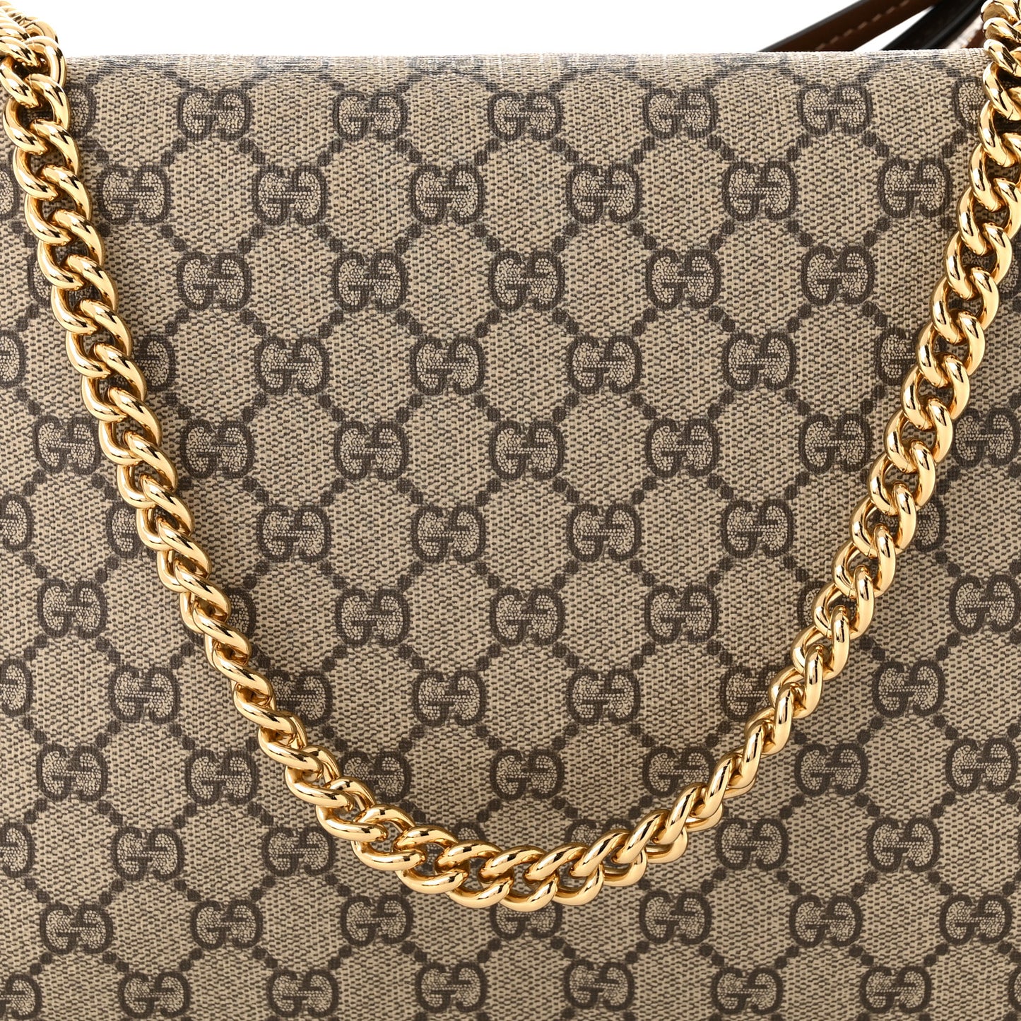 GG Supreme Monogram Large Linea A Hobo Light Brown