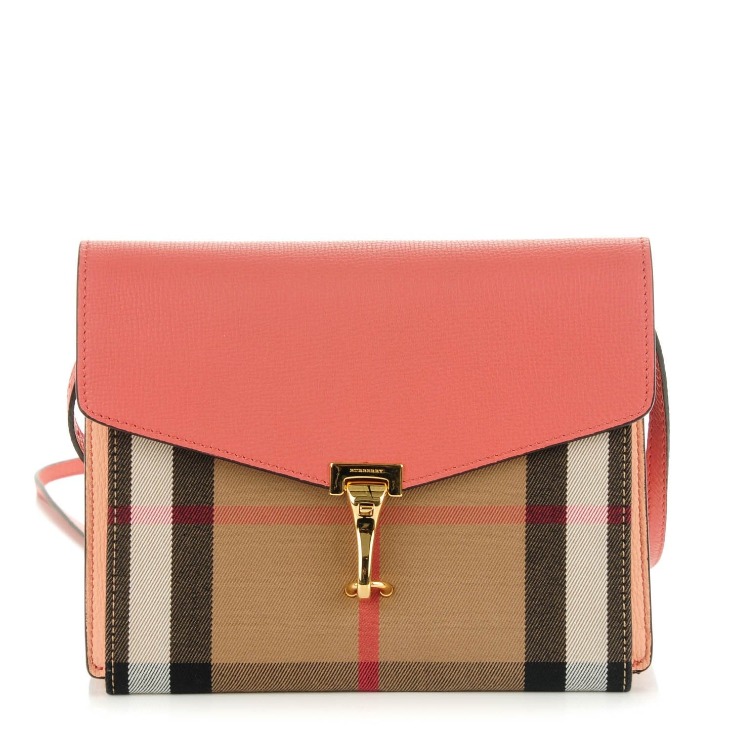 Derby Calfskin House Check Small Macken Crossbody Bag Copper Pink