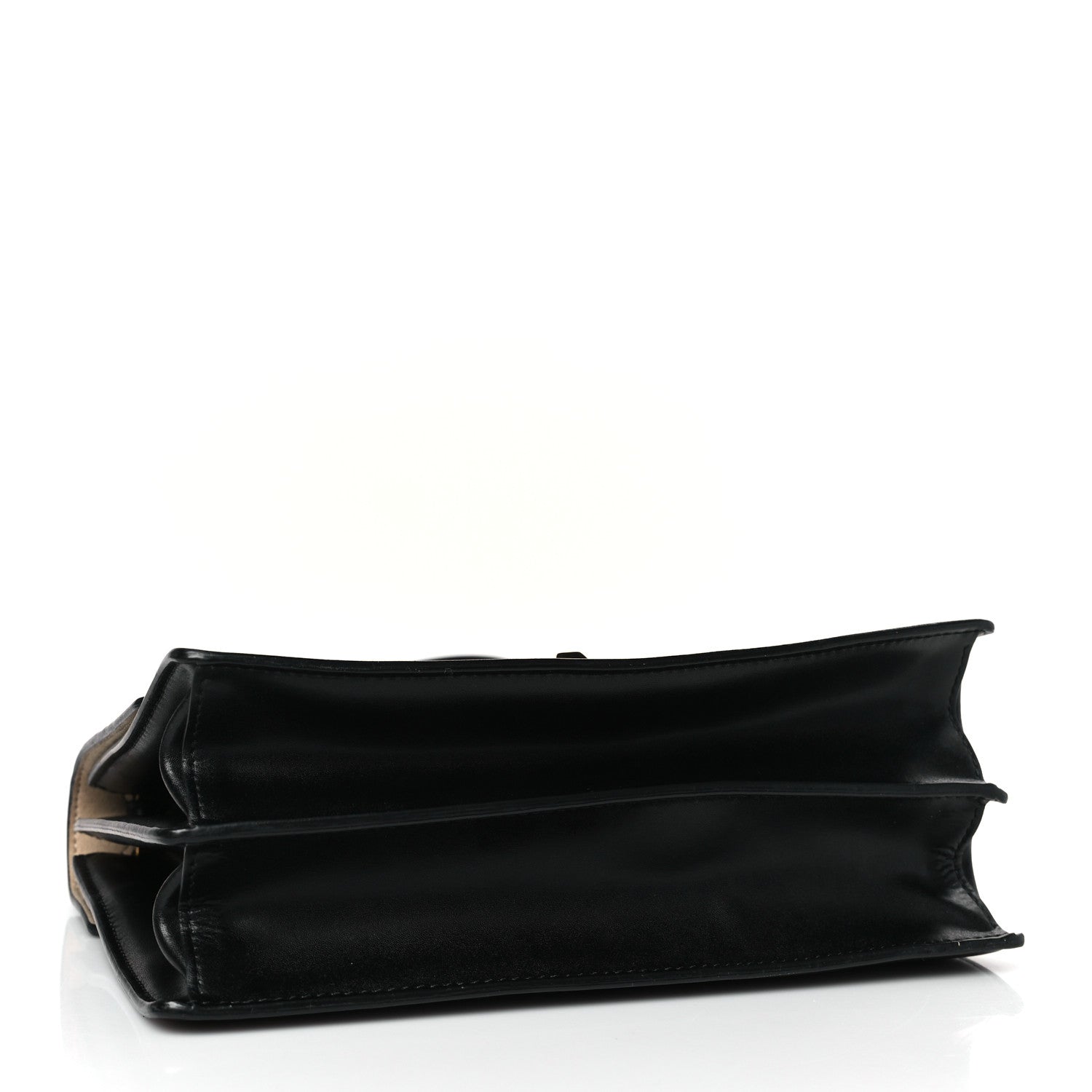 Fendi Vitello Liberty Bi-Color FF 1974 Embossed Kan I Shoulder Bag Black Maya 4 of 10